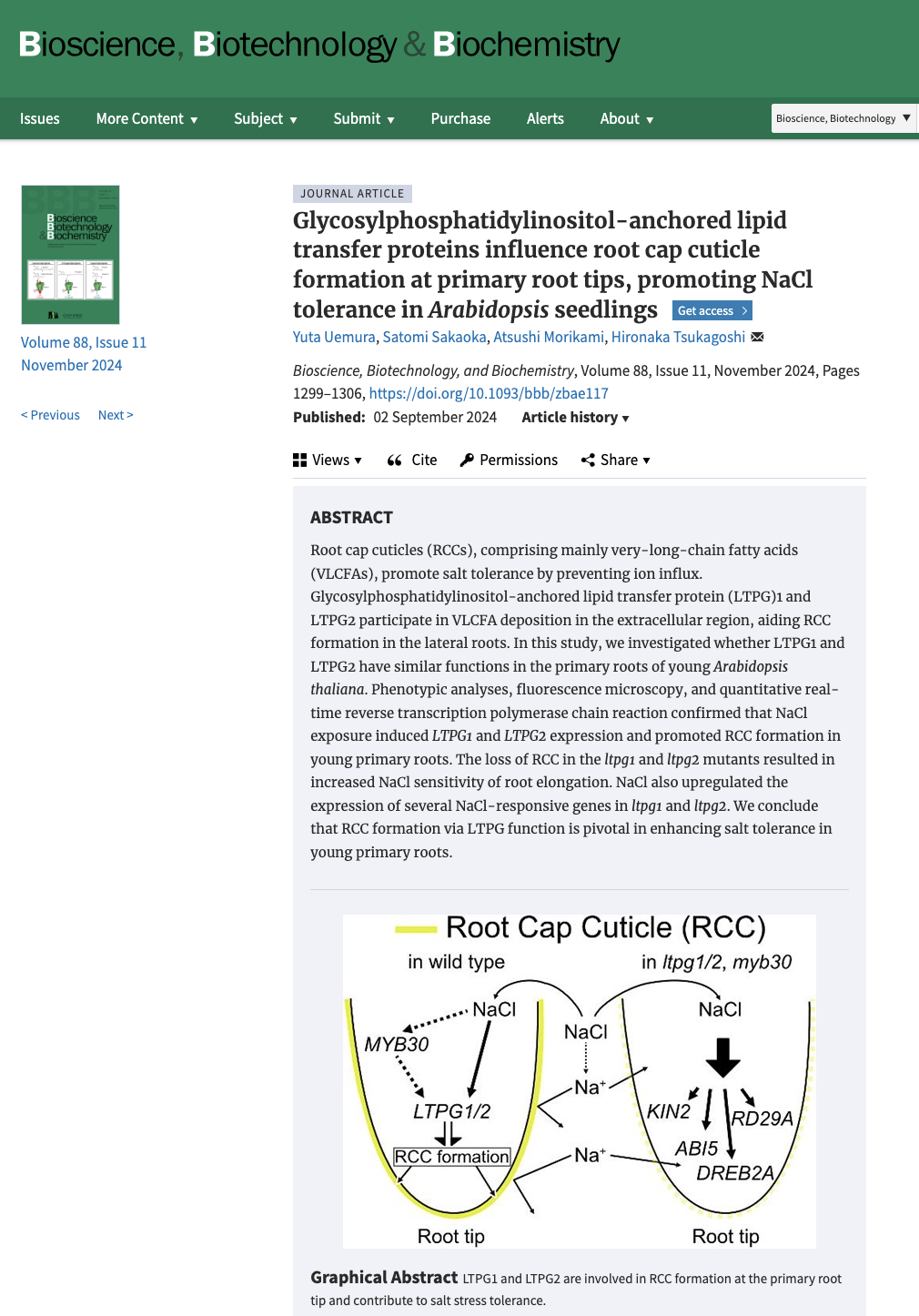 2024 Glycosylphosphatidylinositol-anchored lipid transfer proteins influence root cap cuticle formation at primary root tips, promoting NaCl tolerance in Arabidopsis seedlings.png